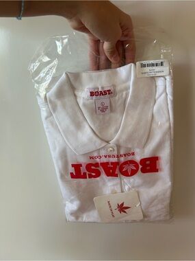 BOAST Women's White Logo Polo Top